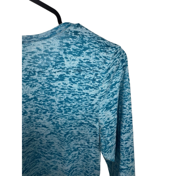 Rods Western Wear Blue Marble Wash Thin Fitted Long Sleeve Shirt - Picture 3 of 5